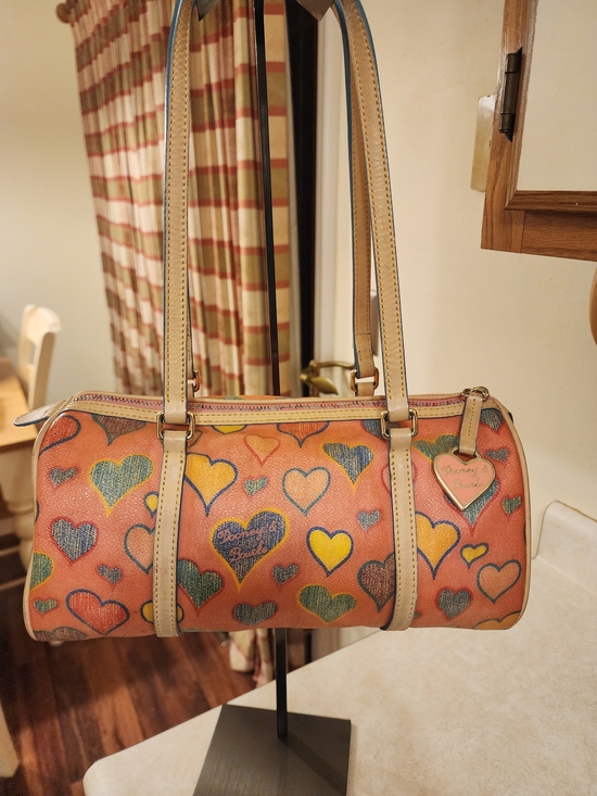 Dooney & Bourke Handbags - vintage Y2K Dooney & Bourke multicolor crayon hearts barrel bag